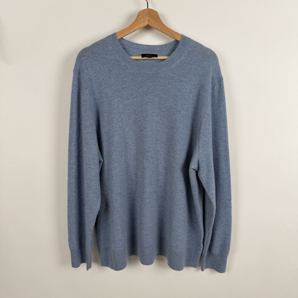 Quince Women’s 100% Mongolian Cashmere Crewneck Sweater 2X Faded Denim Blue